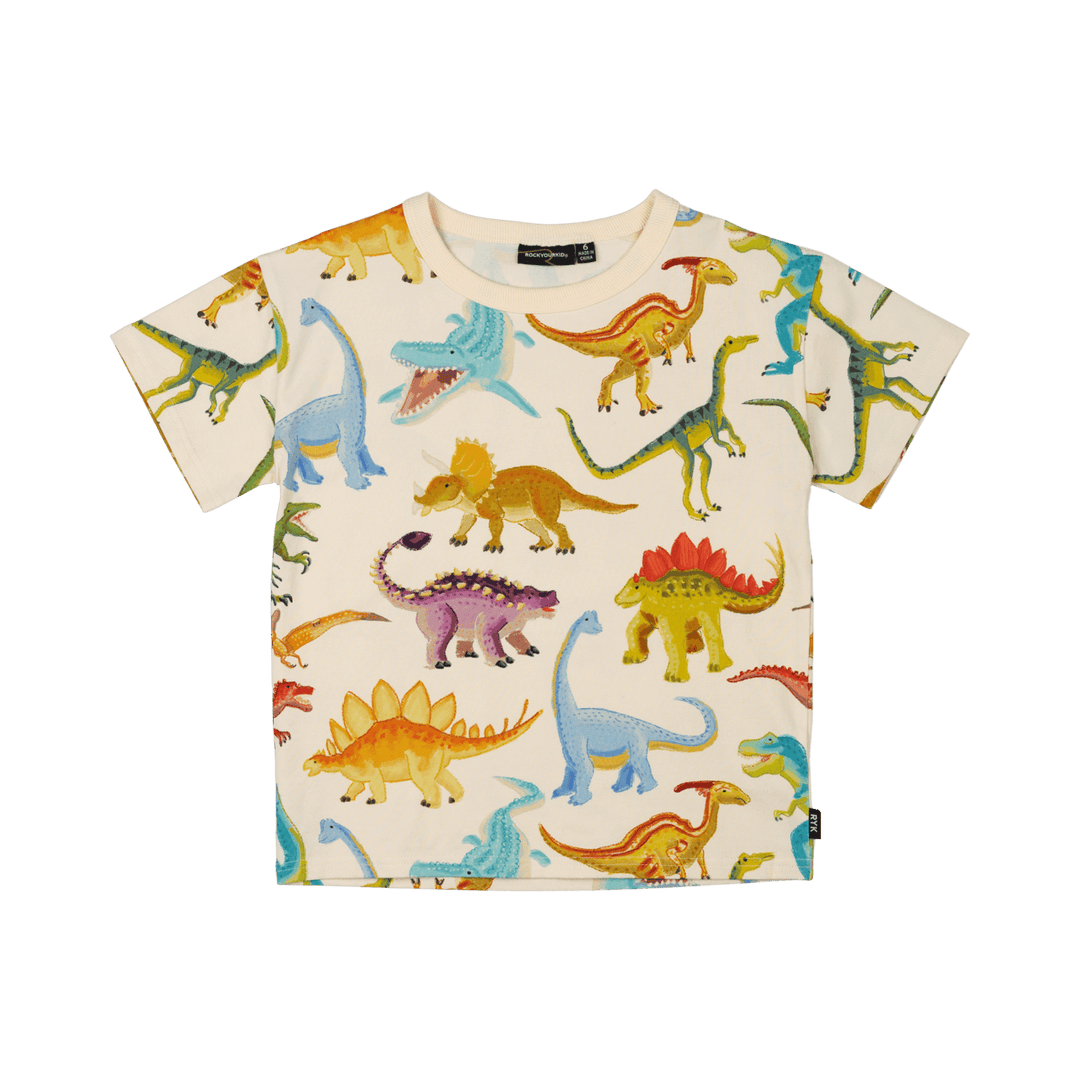 ROCK YOUR BABY - DINOS GALORE T SHIRT [sz:2 YRS]