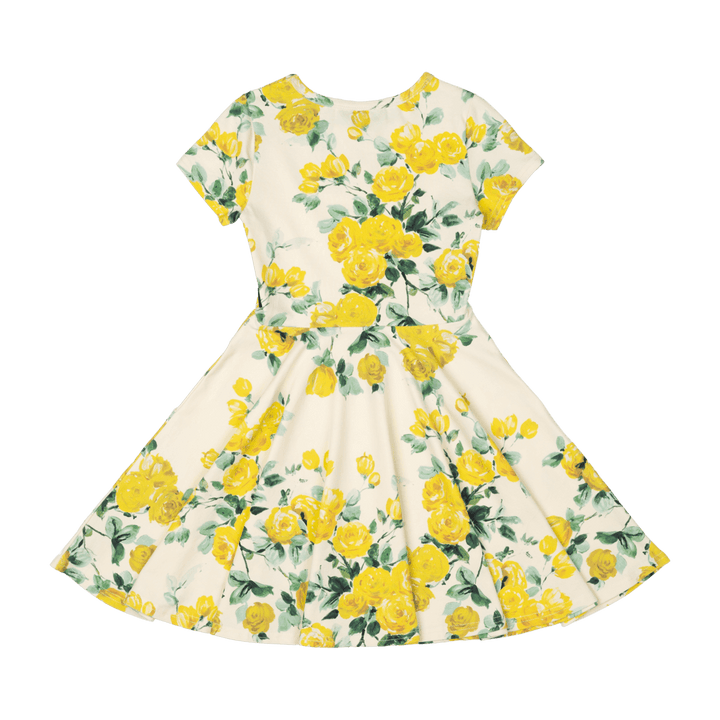 ROCK YOUR KID - YELLOW ROSES WAISTED DRESS