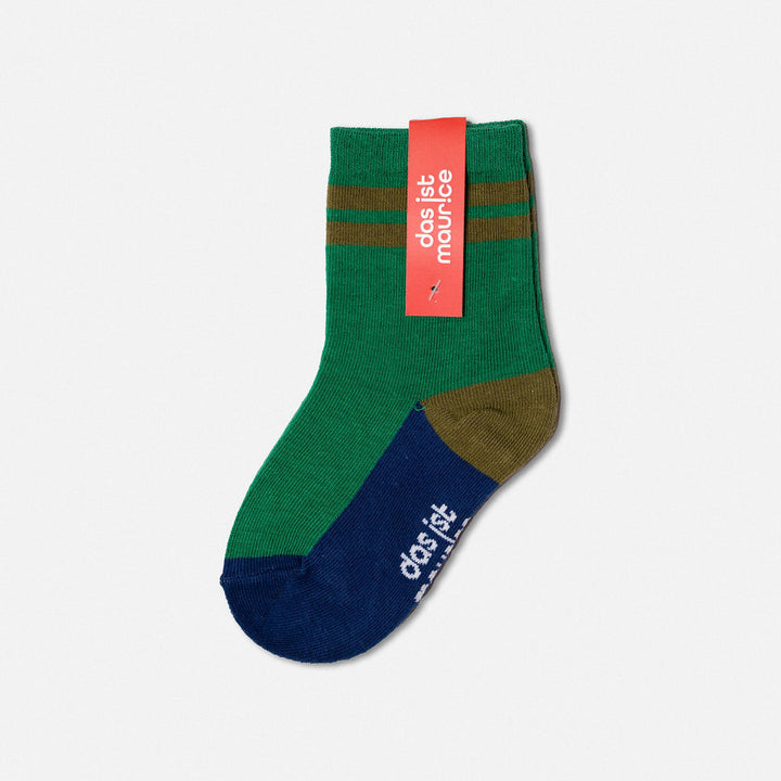 DAS 1ST MAURICE - SOCKS: GREEN STRIPES [sz:1-2 YRS]