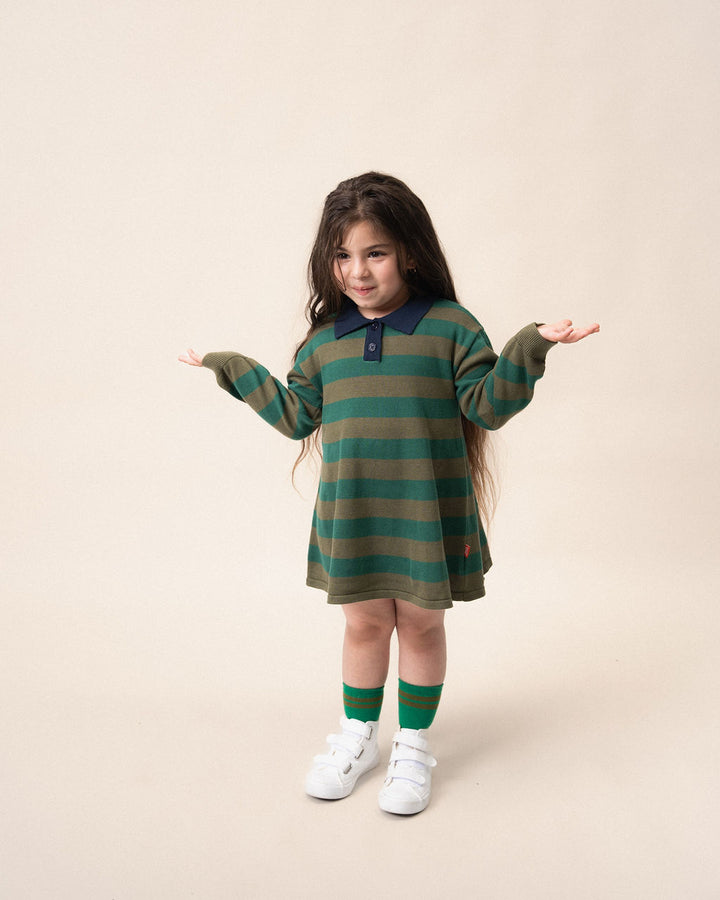 DAS 1ST MAURICE - SOCKS: GREEN STRIPES [sz:1-2 YRS]