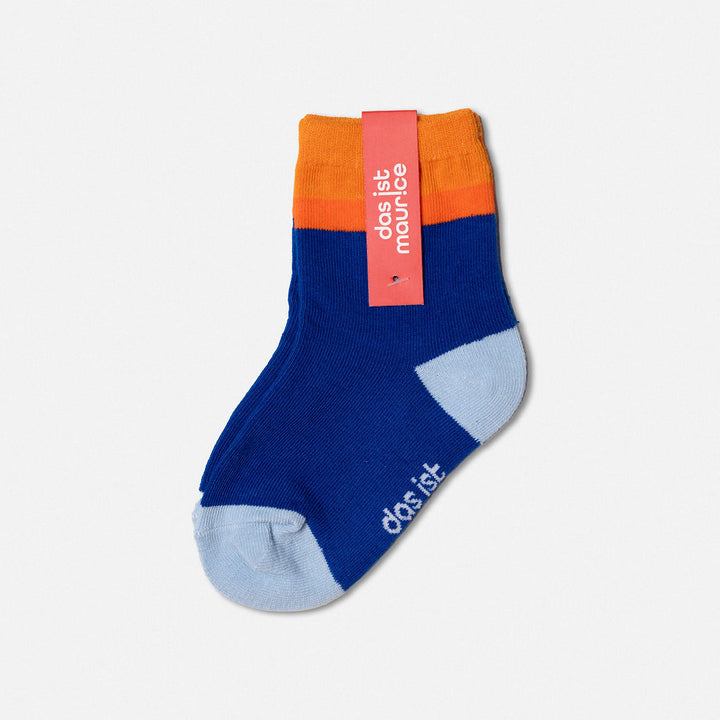 DAS 1ST MAURICE - SOCKS: COLOUR BLOCK ORANGE [sz:1-2 YRS]