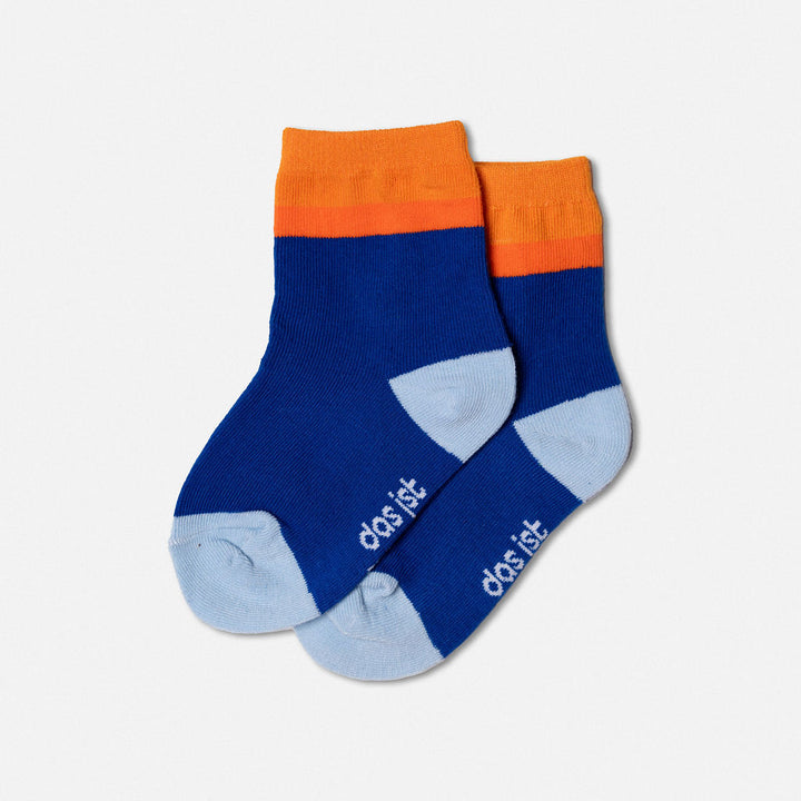 DAS 1ST MAURICE - SOCKS: COLOUR BLOCK ORANGE [sz:1-2 YRS]