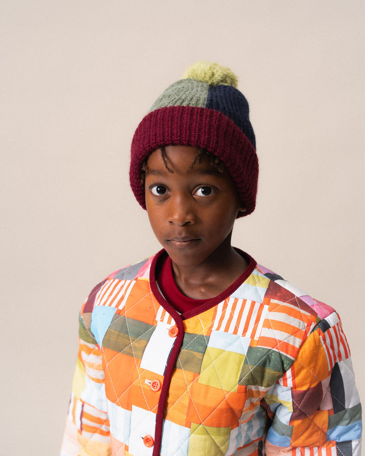 DAS 1ST MAURICE - BEANIE: MAROON & BLUE [sz:1-3 YRS]