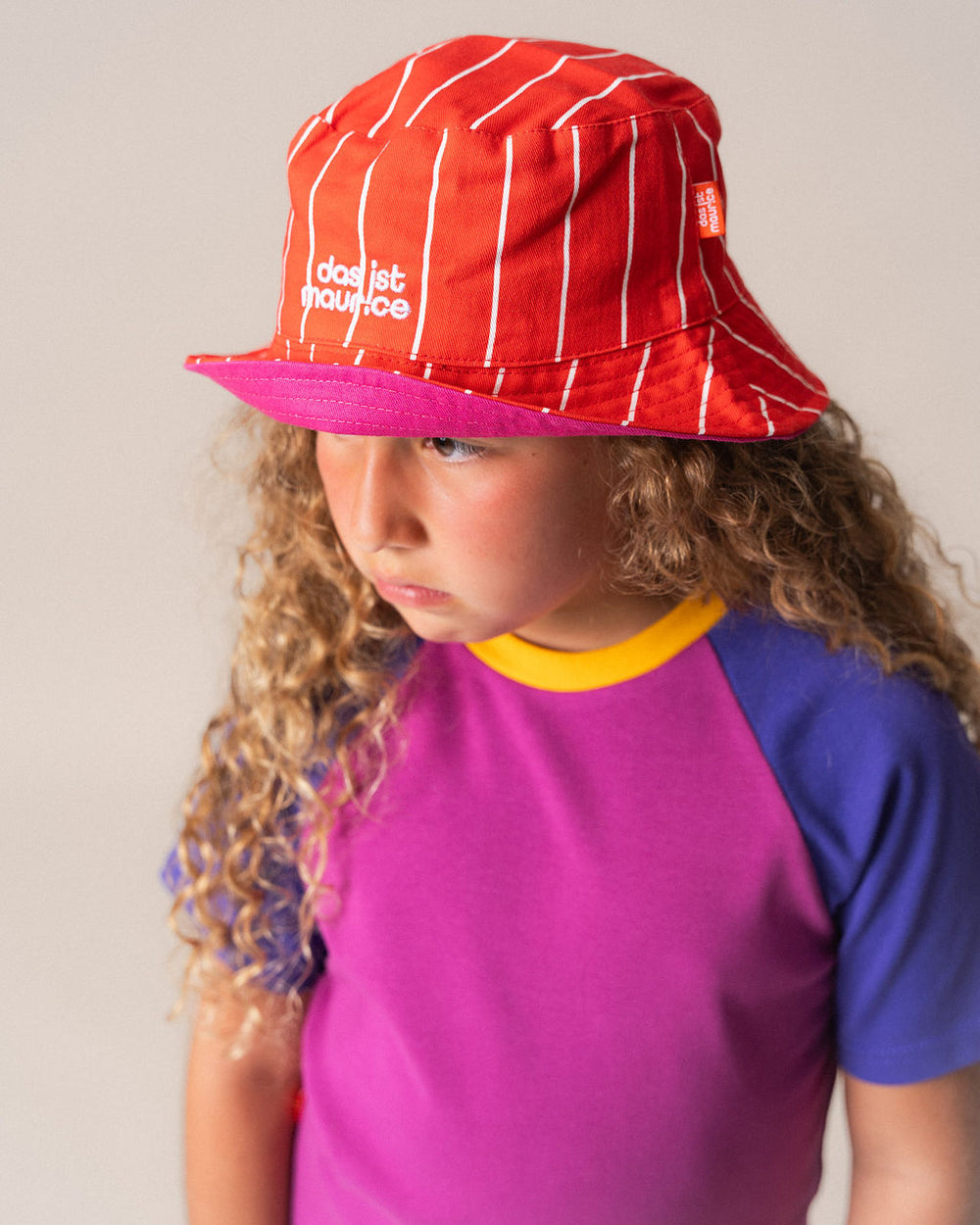 DAS IST MAURICE - MEETING OF DIPLOMATS:  PINSTRIPE BUCKET HAT [sz:1-3 YRS]