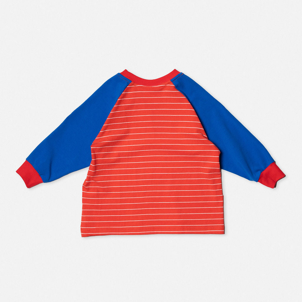 DAS 1ST MAURICE - RAGLAN LONG SLEEVE T SHIRT: RED & BLUE [sz:1 YR]