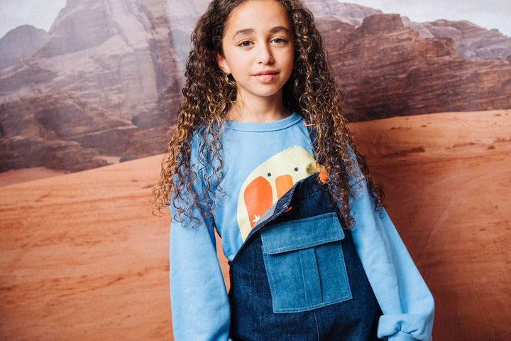 DAS 1ST MAURICE - PULLOVER: SKY BLUE SPACEMAN [sz:1 YR]