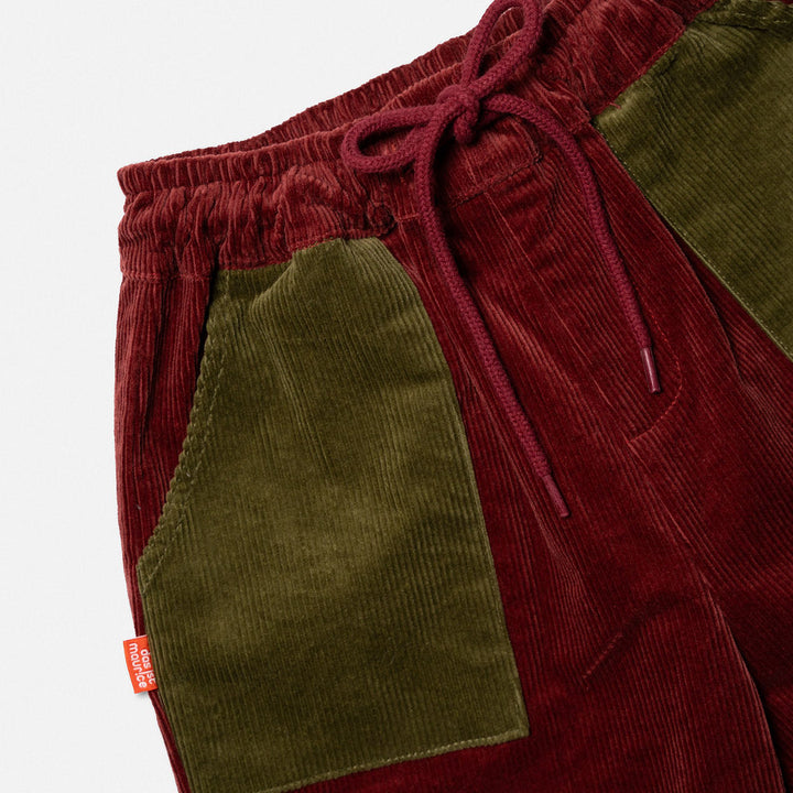 DAS 1ST MAURICE - CORDUROY BARREL PANTS: MAROON AND KHAKI [sz:1 YR]