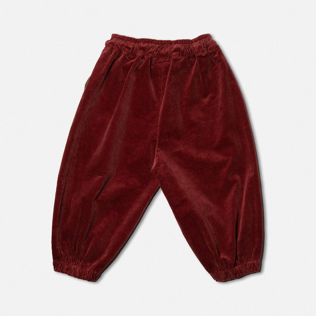 DAS 1ST MAURICE - CORDUROY BARREL PANTS: MAROON AND KHAKI [sz:1 YR]