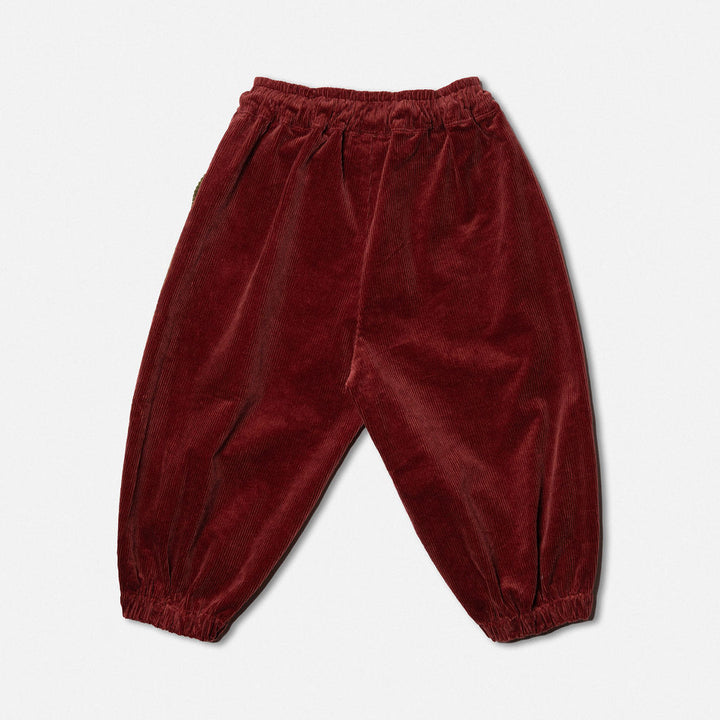 DAS 1ST MAURICE - CORDUROY BARREL PANTS: MAROON AND KHAKI [sz:1 YR]