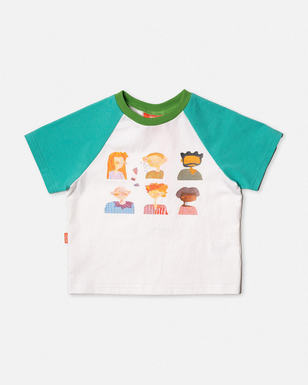 DAS IST MAURICE - PEOPLE OF NY: RAGLAN T SHIRT AQUA & WHITE [sz:1 YR]
