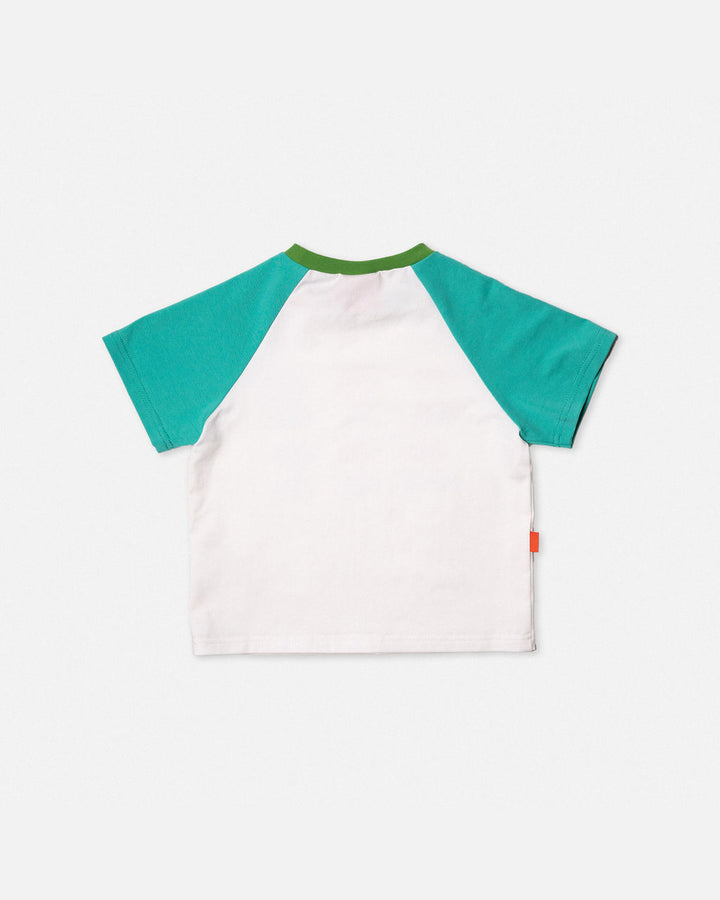 DAS IST MAURICE - PEOPLE OF NY: RAGLAN T SHIRT AQUA & WHITE [sz:1 YR]