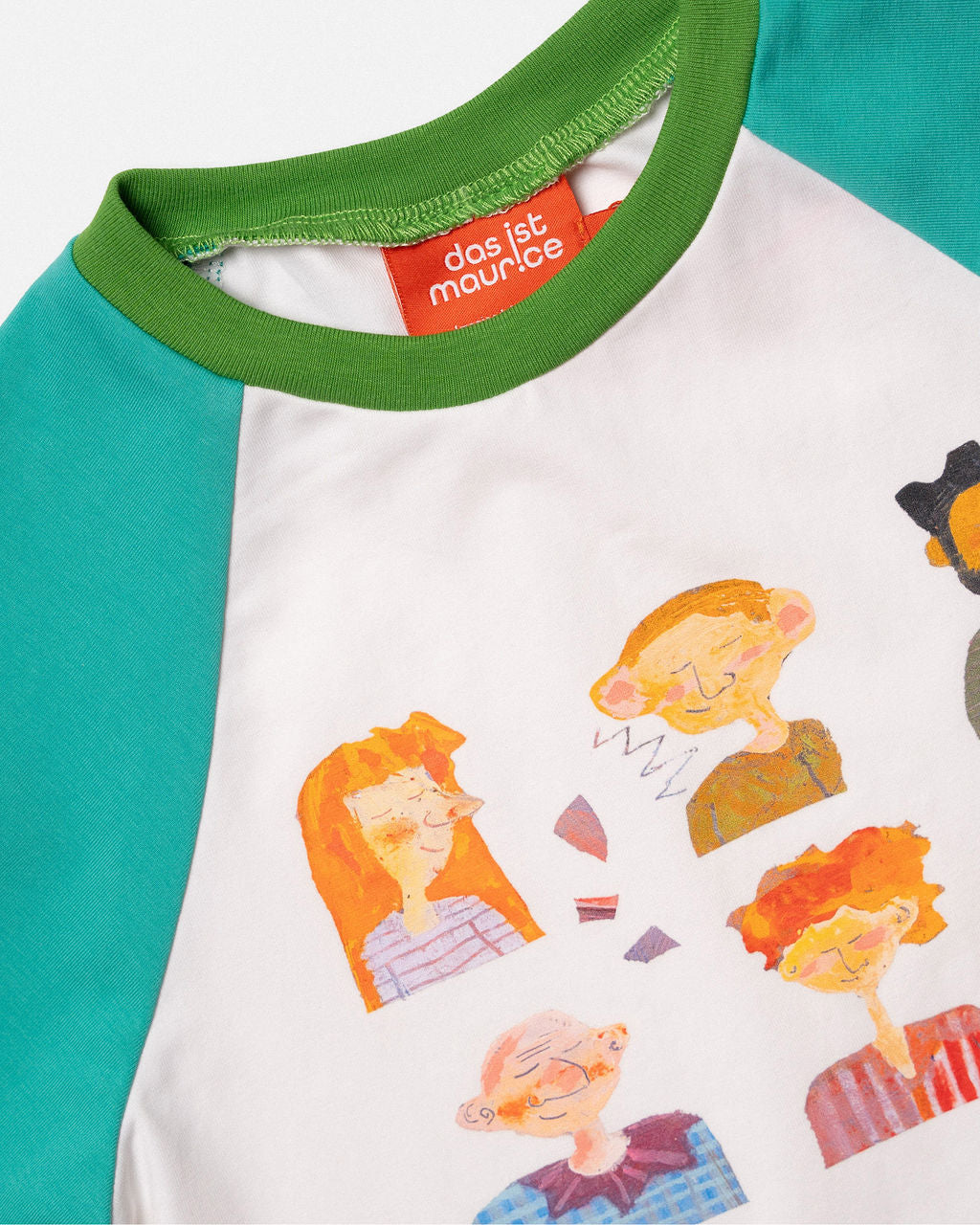 DAS IST MAURICE - PEOPLE OF NY: RAGLAN T SHIRT AQUA & WHITE [sz:1 YR]