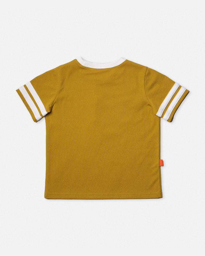 DAS IST MAURICE - MEETING OF DIPLOMATS: T SHIRT KHAKI STRIPES [sz:1 YR]