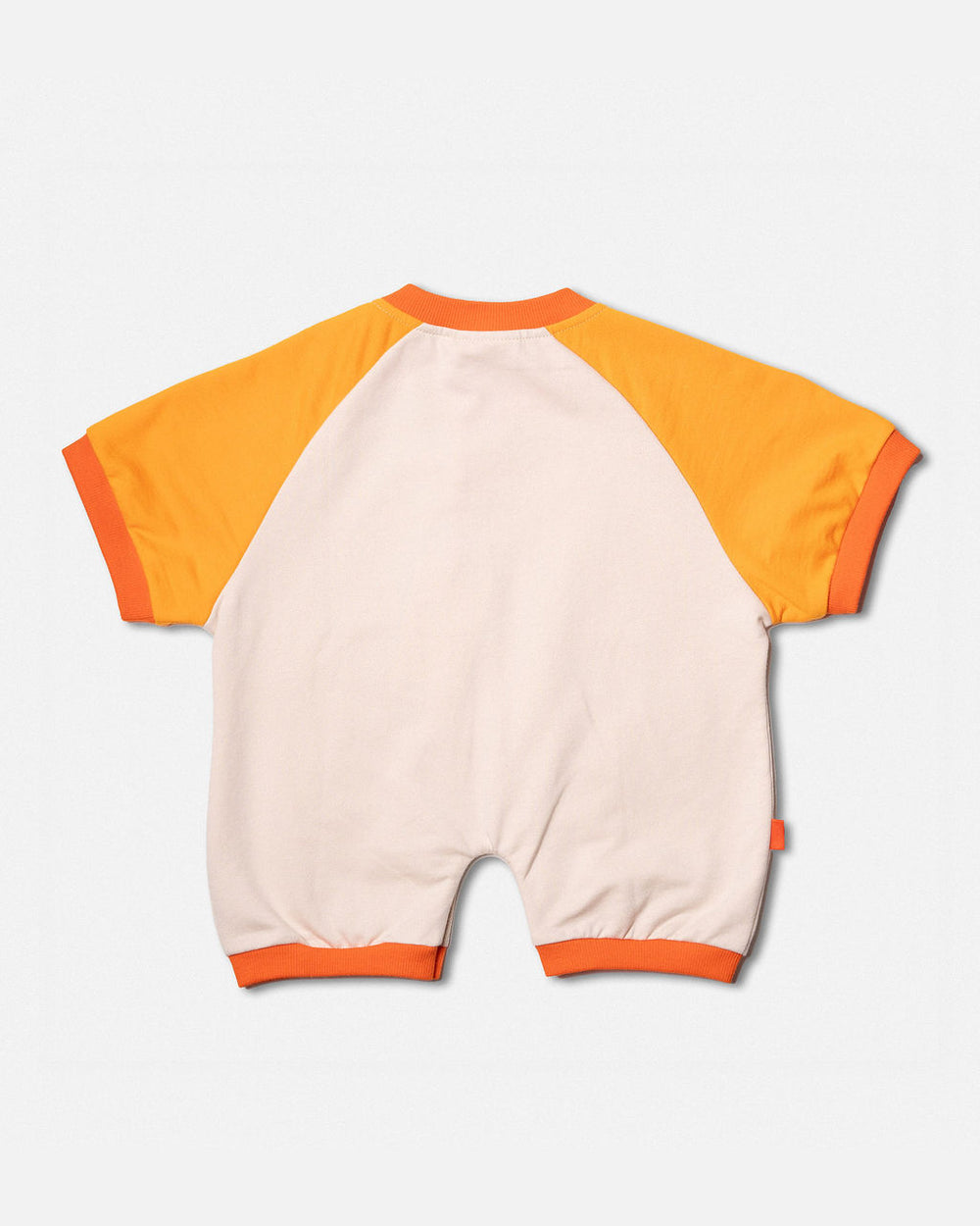 DAS IST MAURICE - PEOPLE OF NY: ROMPER TANGERINE & OFF WHITE [sz:0-3 MTHS]