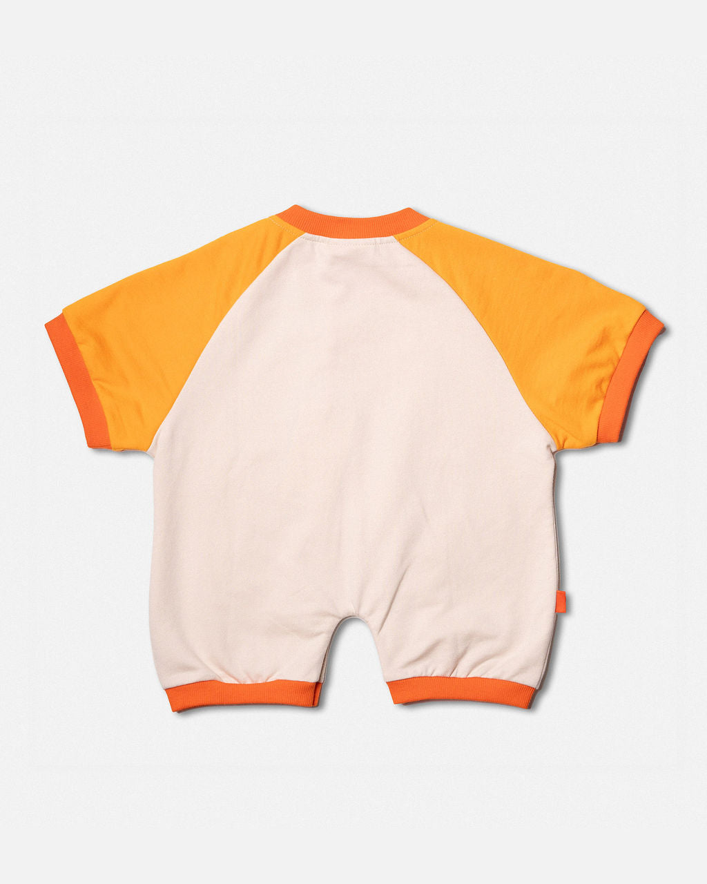 DAS IST MAURICE - PEOPLE OF NY: ROMPER TANGERINE & OFF WHITE [sz:0-3 MTHS]
