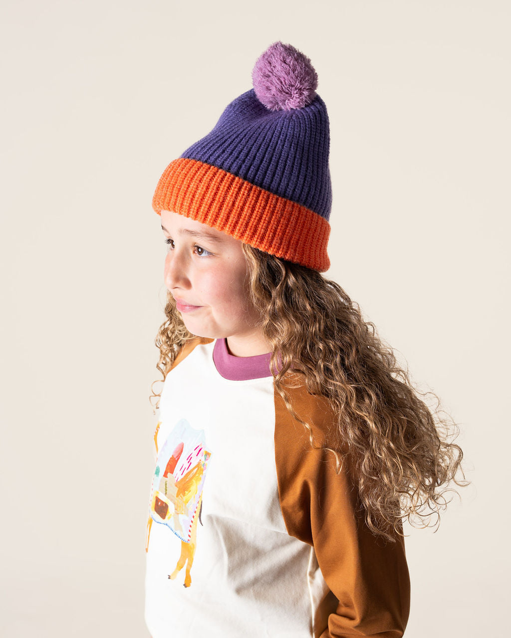 DAS IST MAURICE - BEANIE: PURPLE & ORANGE [sz:1-3 YRS]