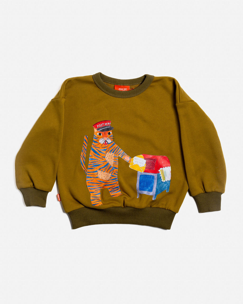 DAS IST MAURICE - FRENCH TERRY PULLOVER: TIGER THE POSTIE [sz:1 YR]