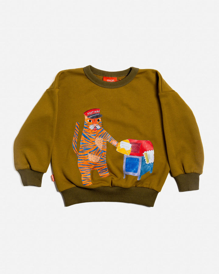 DAS IST MAURICE - FRENCH TERRY PULLOVER: TIGER THE POSTIE [sz:1 YR]