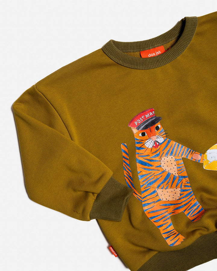 DAS IST MAURICE - FRENCH TERRY PULLOVER: TIGER THE POSTIE [sz:1 YR]