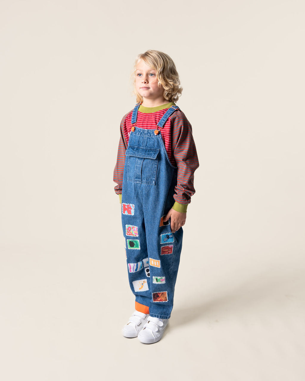 DAS IST MAURICE - DENIM OVERALLS: STAMPS [sz:1 YR]