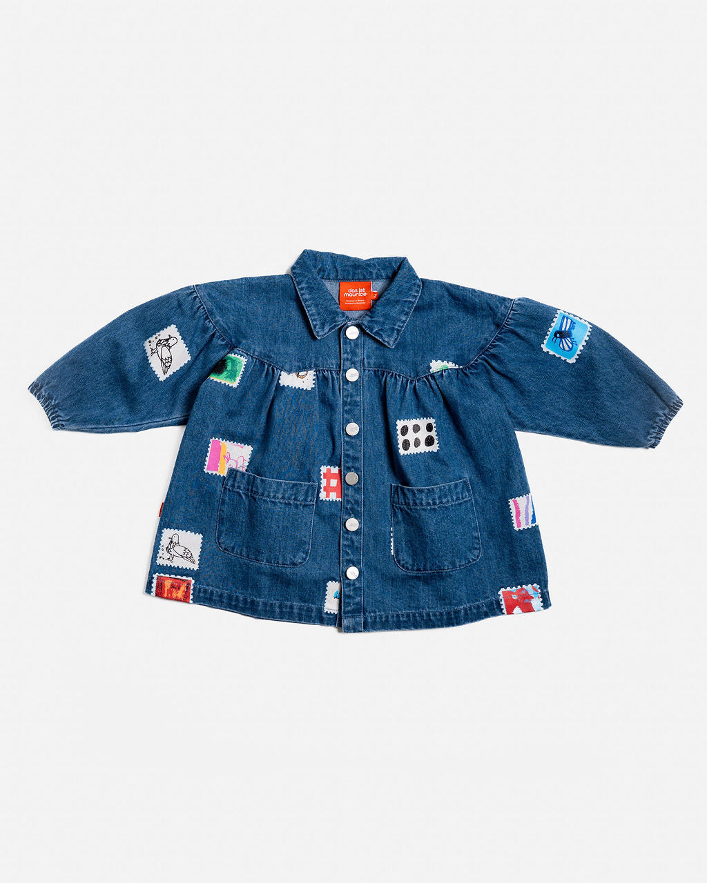 DAS IST MAURICE - DENIM SMOCK DRESS: STAMPS [sz:1 YR]