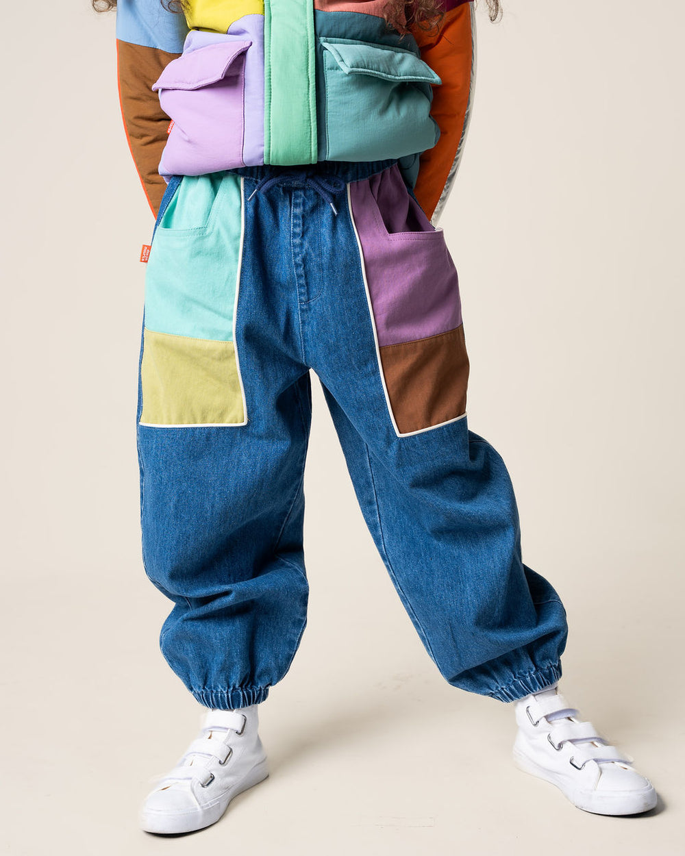 DAS IST MAURICE - DENIM BARREL PANTS: COLOUR BLOCK [sz:1 YR]
