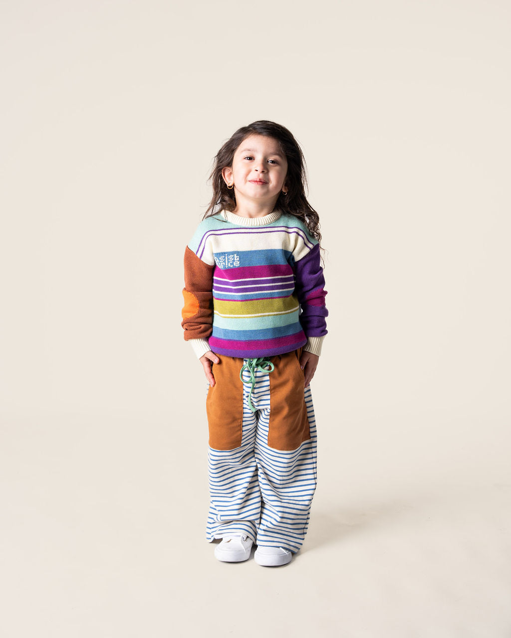 DAS IST MAURICE - WIDE LEG PANTS: STRIPES [sz:1 YR]
