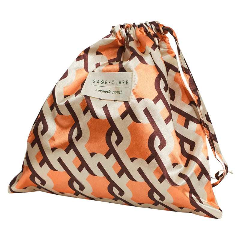 SAGE X CLARE - DELPHINE COSMETIC POUCH: VIVID CORAL