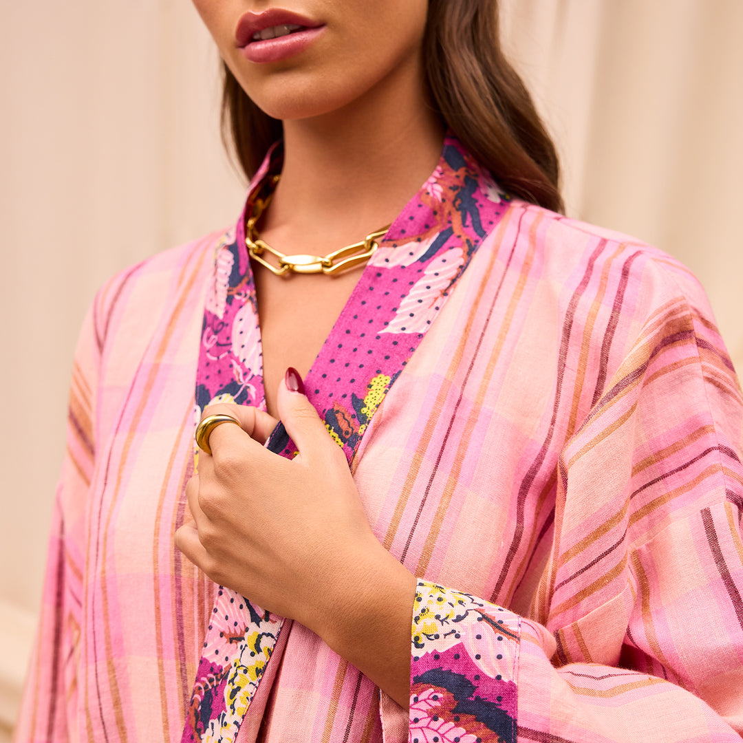 SAGE X CLARE - NICOLETTE COTTON ROBE: POUDRE