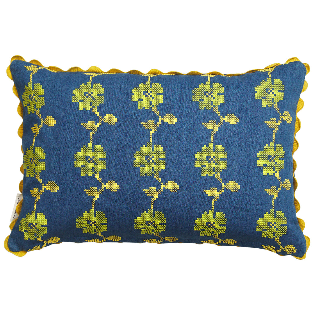 SAGE X CLARE - ANNELIESE REVERSIBLE DENIM CUSHION: POPPY