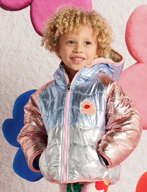 HALCYON NIGHTS - HEJ BLOMMA! REVERSIBLE PUFFER JACKET [sz:6-12 MTHS]