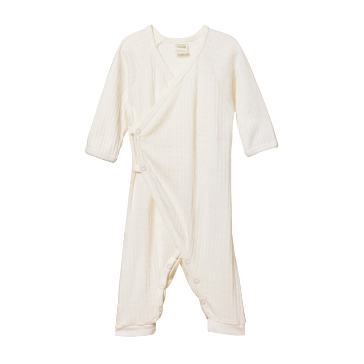 NATURE BABY - KIMONO STRETCH & GROW POINTELLE: NATURAL [sz:NB]