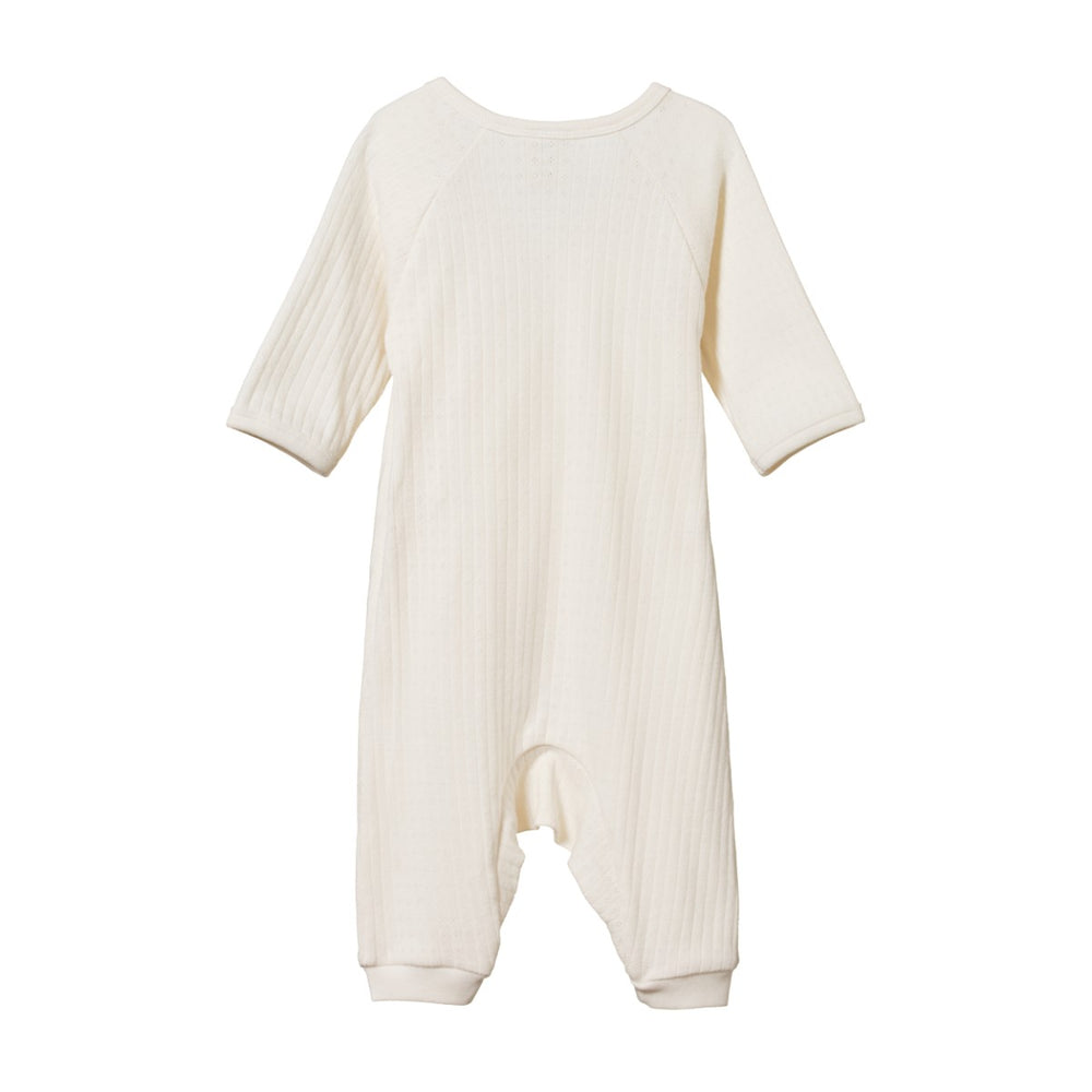 NATURE BABY - KIMONO STRETCH & GROW POINTELLE: NATURAL [sz:NB]