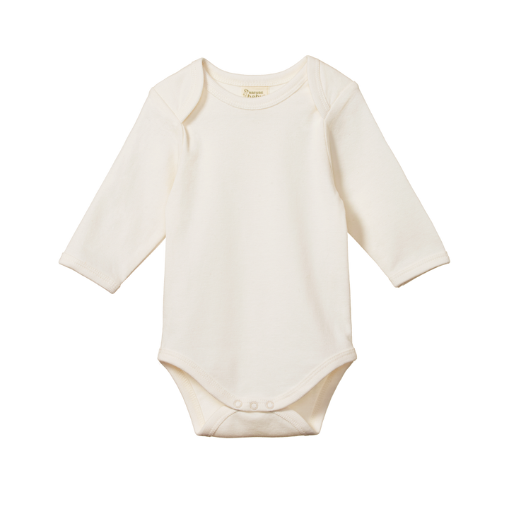 NATURE BABY - LONG SLEEVE BODYSUIT: NATURAL [sz:NB]