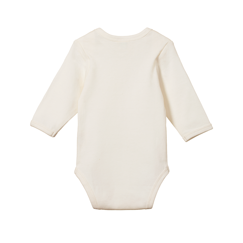 NATURE BABY - LONG SLEEVE BODYSUIT: NATURAL [sz:NB]