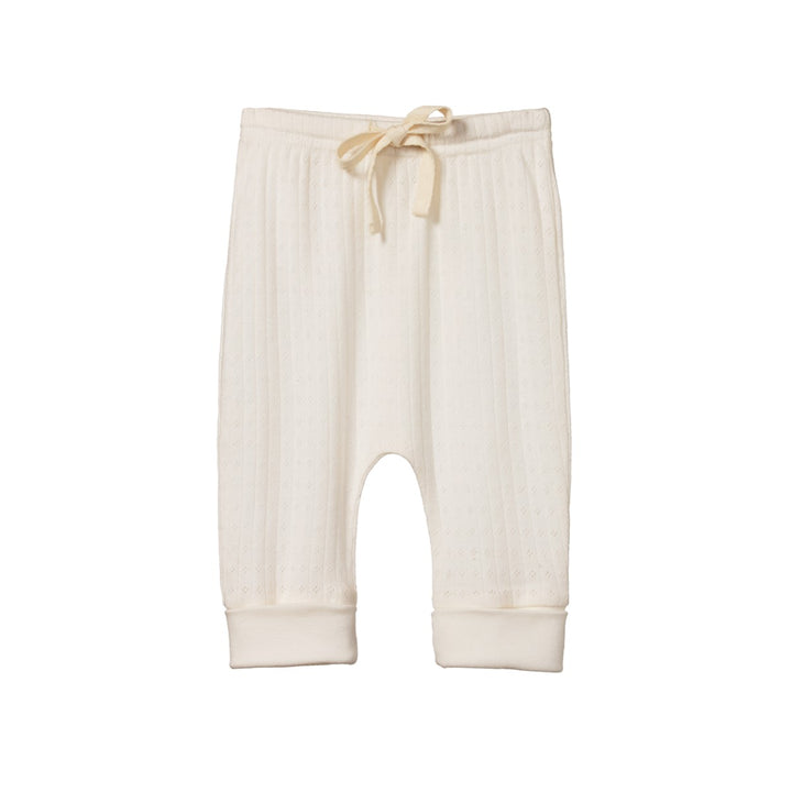 NATURE BABY - DRAWSTRING PANTS POINTELLE: NATURAL [sz:NB]