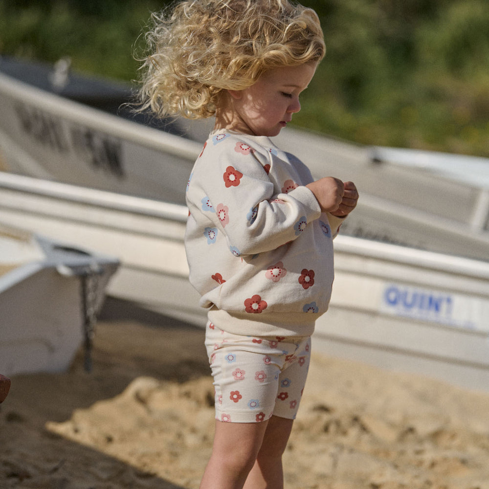 NATURE BABY - EMERSON SWEATER: FLORA STAMP PRINT [sz:6-12 MTHS]