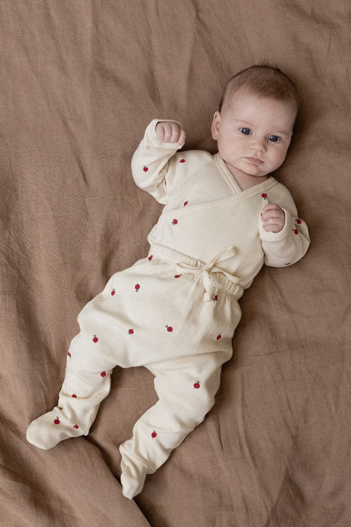 NATURE BABY - KIMONO BODYSUIT: RADISH PRINT [sz:NB]