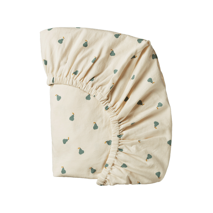 NATURE BABY - BASSINET FITTED SHEET: PETITE PEAR PRINT 