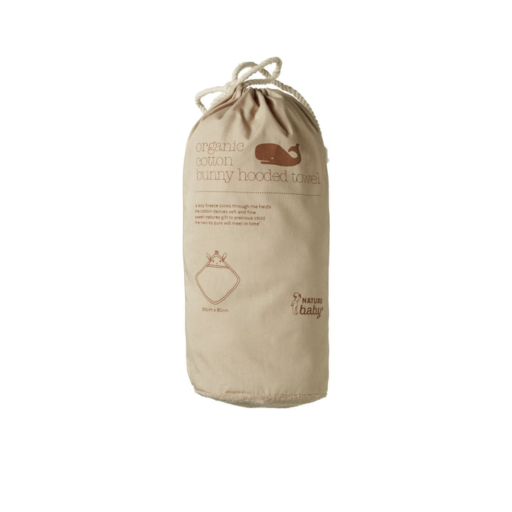 NATURE BABY - ORGANIC COTTON BUNNY HOODED TOWEL: NOUGAT        