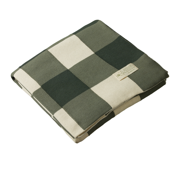 NATURE BABY - DUNE COT BLANKET: THYME CHECK