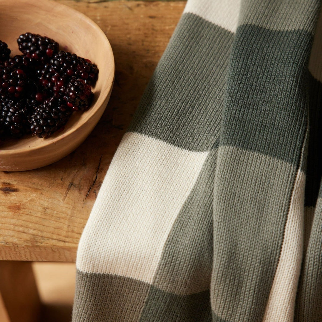 NATURE BABY - DUNE COT BLANKET: THYME CHECK