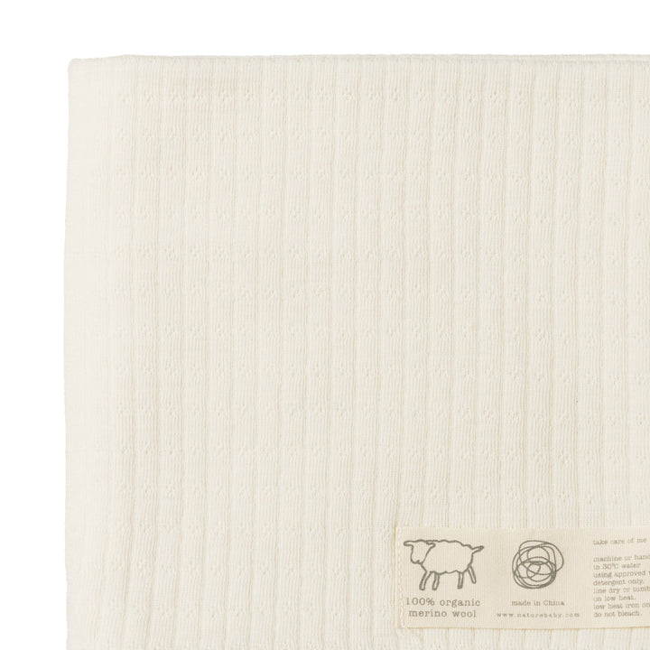 NATURE BABY - MERINO ESSENTIAL WRAP POINTELLE: NATURAL 
