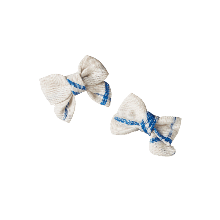 NATURE BABY - BOW HAIR CLIPS: CLYDE CHECK 