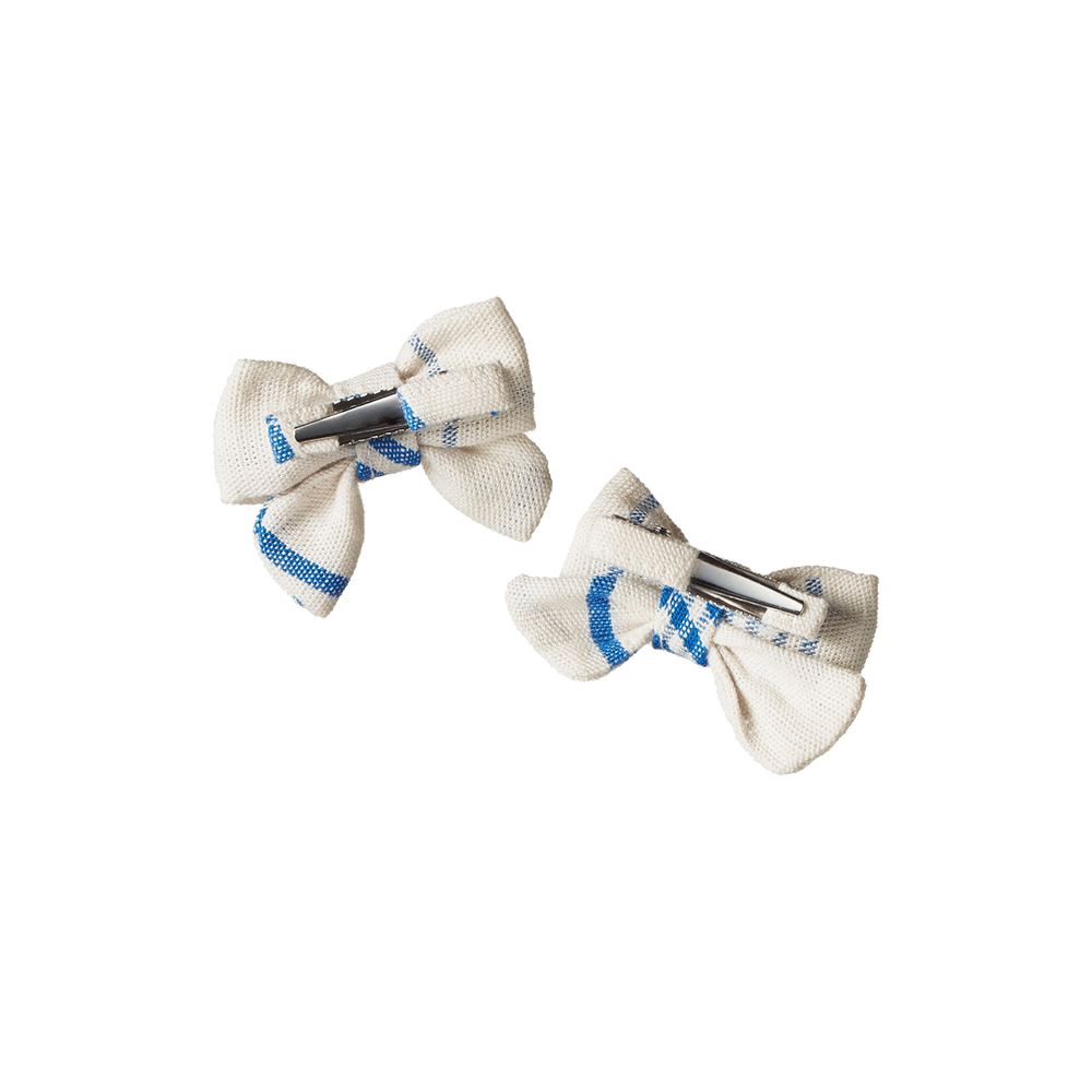 NATURE BABY - BOW HAIR CLIPS: CLYDE CHECK 