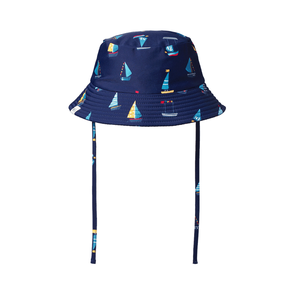 NATURE BABY - SPLASH SUNHAT: REGATTA NAVY PRINT [sz:S - 0-6 MTHS]