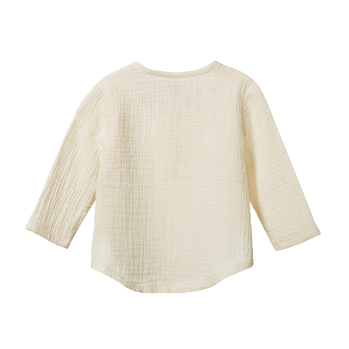 NATURE BABY - CRINKLE MUSLIN CARAVAN SHIRT: NATURAL