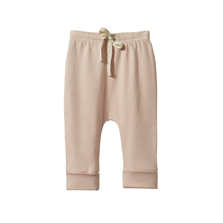NATURE BABY - DRAWSTRING PANTS: ROSE DUST [sz:0-3 MTHS]