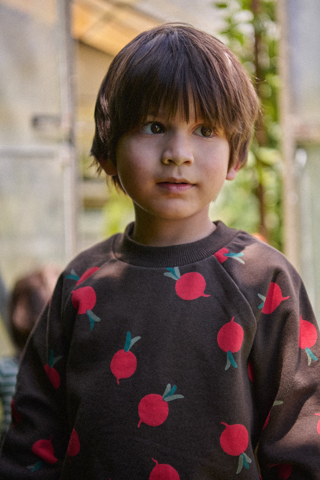 NATURE BABY - EMERSON SWEATER: GRANDE RADISH PRINT [sz:6-12 MTHS]