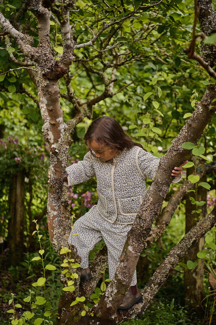 NATURE BABY - EDITH QUILTED JACKET: BRIARWOOD HERON PRINT [sz:6-12 MTHS]